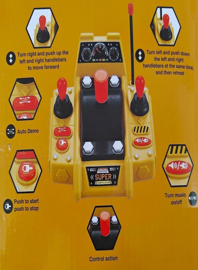 VIKINGS Lift Bucket Remote Control 6-Channel Remote Control Multi-Function Console Light Music Mixing Dump Truck - Image 3